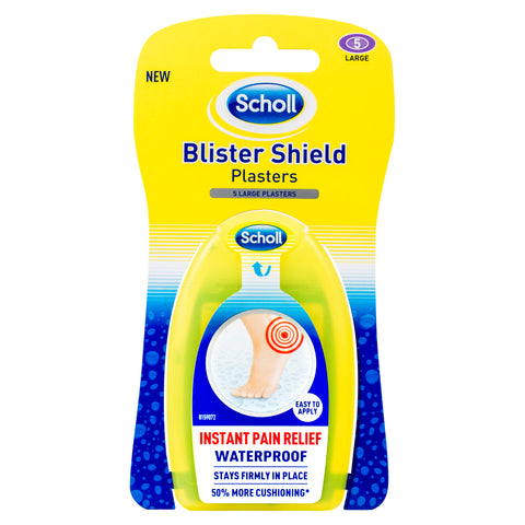 Scholl Blister Shield Plaster Waterproof Instant Pain Relief Large 5 Pack