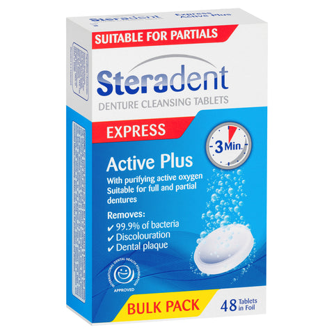 Steradent Active Plus Denture Cleansing Tablets 48 Pack