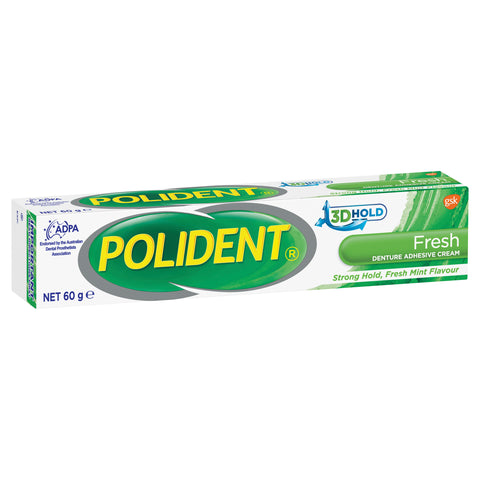 Polident Denture Adhesive Cream Fresh Mint 60 g