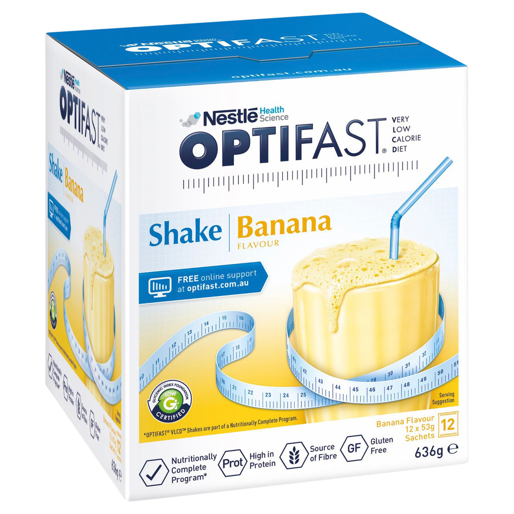 OPTIFAST VLCD Shake Banana - 12 Pack 53g Sachets