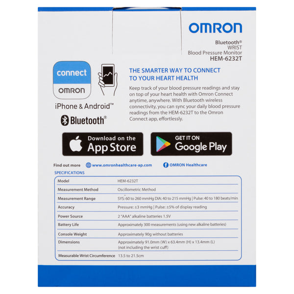 Omron HEM 6232 T Wrist Blood Pressure Monitor