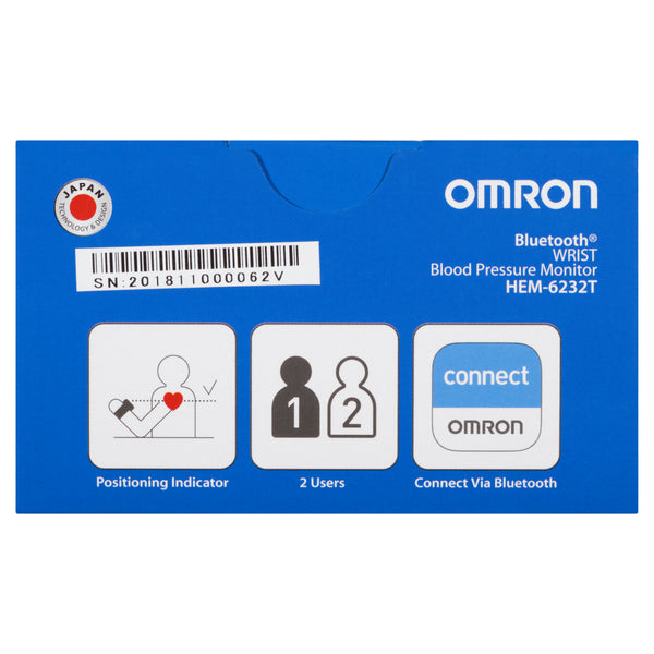 Omron HEM6232T Bluetooth® Wrist Blood Pressure Monitor – ihealthdirect  Australia